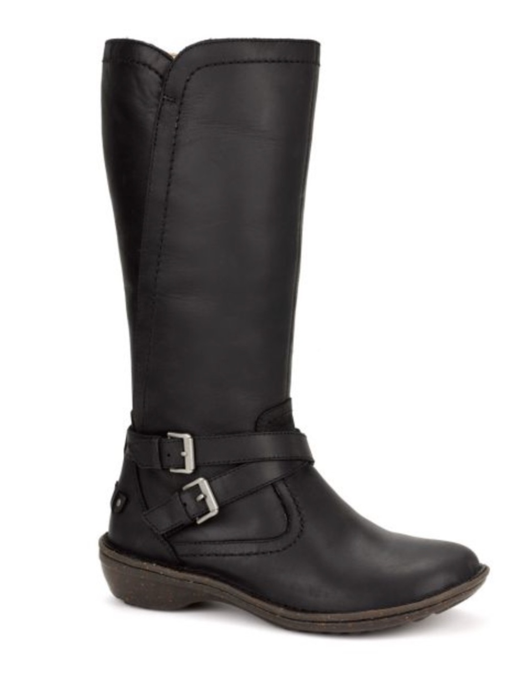 UGG Black Rosen Tall Leather Riding Sheepskin Winter Equestrian Boots, Size 6